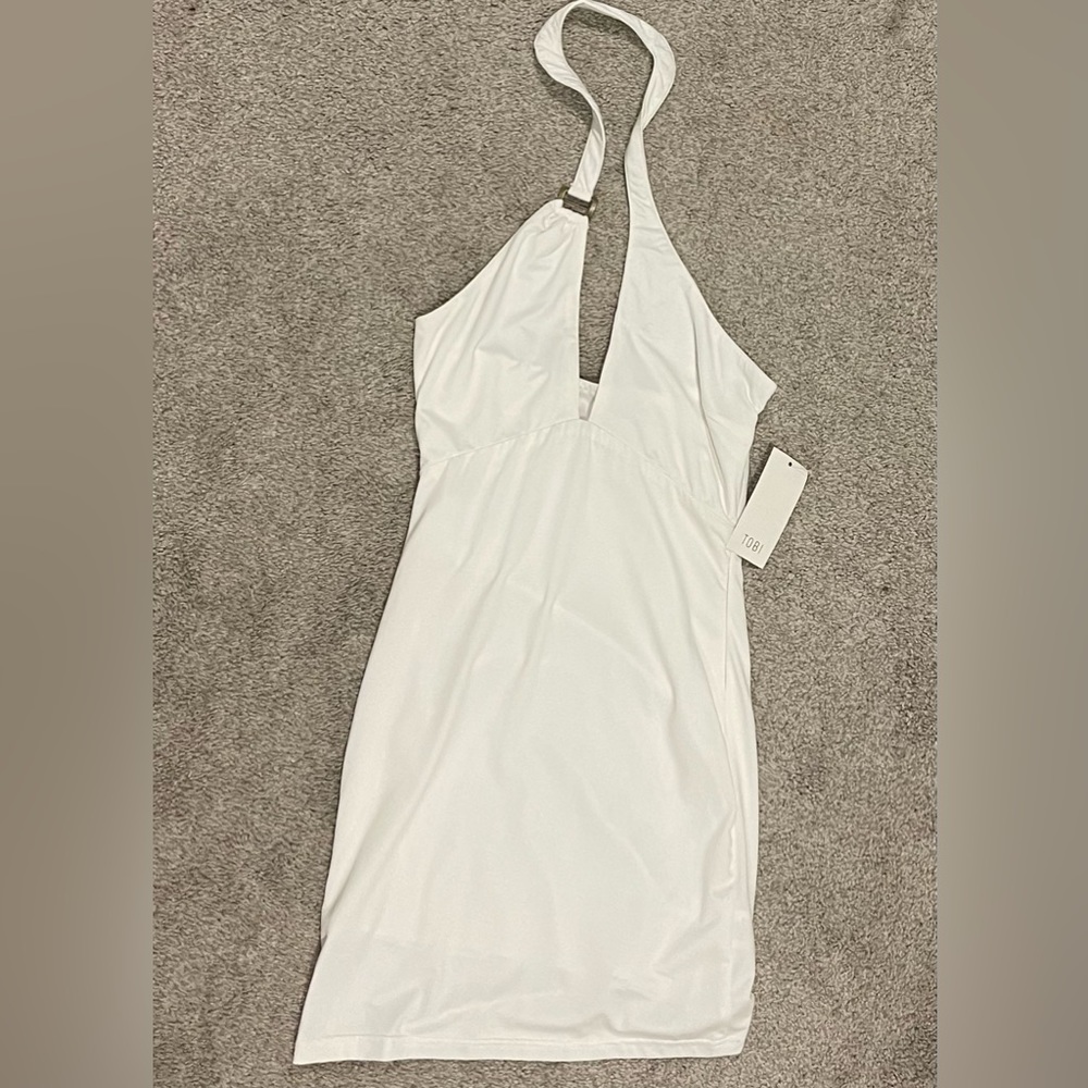 Tobi white halter dress size S